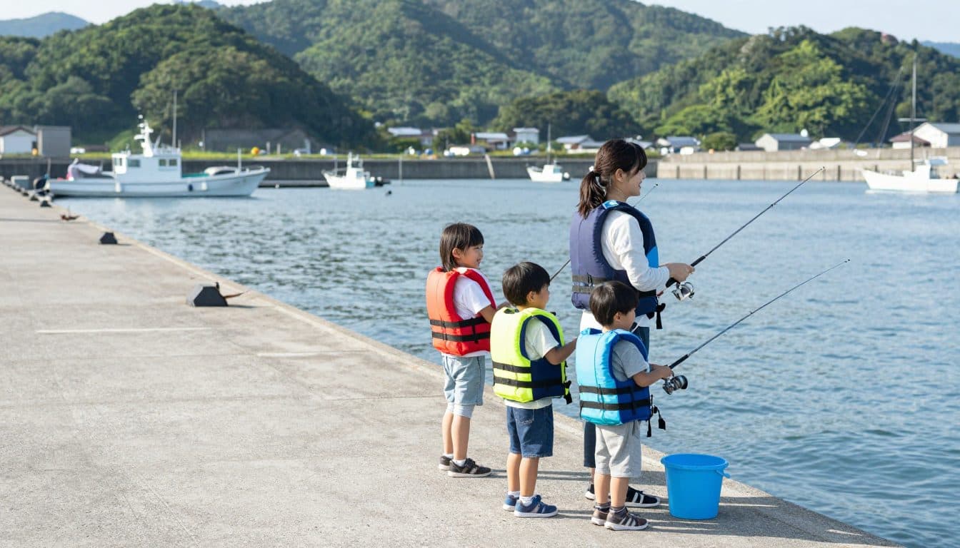 サビキ釣りをしている様子