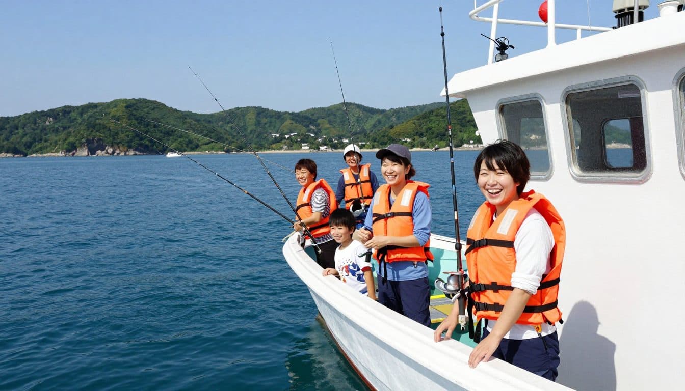 胴突き仕掛けの船釣りをしている様子
