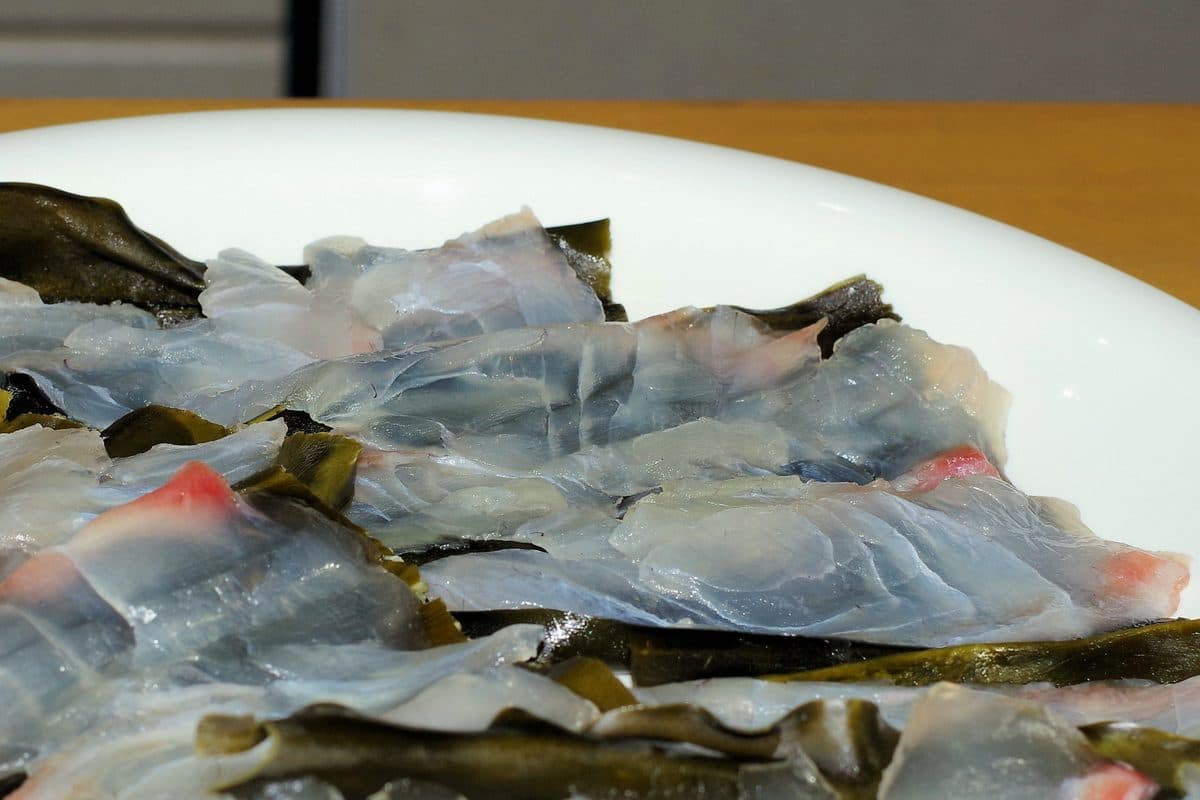 白身魚の昆布締め